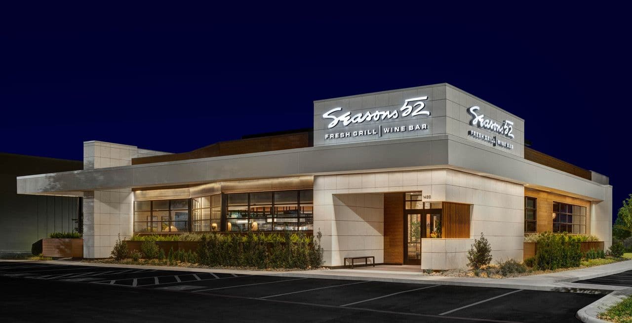 Exterior view of the Seasons 52 restaurant in San Antonio, TX.